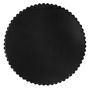 Homeroots 32" Black Round Iron Framed Accent Mirror  50% Iron,25% Mirror,25% Mdf 485107