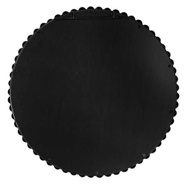 Homeroots 32" Black Round Iron Framed Accent Mirror  50% Iron,25% Mirror,25% Mdf 485107