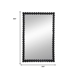 Homeroots 36" Black Iron Framed Accent Mirror  50% Iron,25% Mirror,25% Mdf 485108