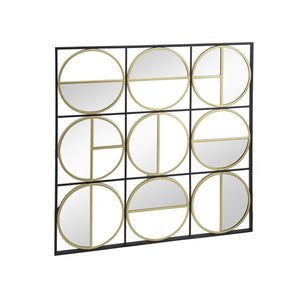 Homeroots 36" Black And Gold Square Iron Framed Accent Mirror  50% Iron,25% Mirror,25% Mdf 485109