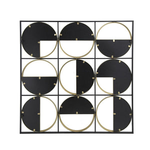 Homeroots 36" Black And Gold Square Iron Framed Accent Mirror  50% Iron,25% Mirror,25% Mdf 485109