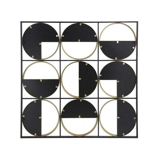 Homeroots 36" Black And Gold Square Iron Framed Accent Mirror  50% Iron,25% Mirror,25% Mdf 485109