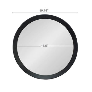 Homeroots 20" Black Round Wood Framed Accent Mirror  50% Mango Wood,25% Mdf,25% Mirror 485113
