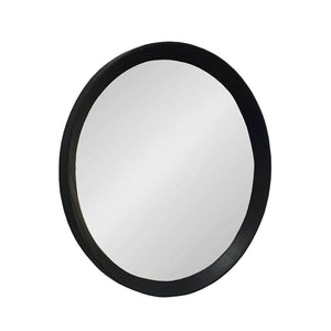 Homeroots 20" Black Round Wood Framed Accent Mirror  50% Mango Wood,25% Mdf,25% Mirror 485113