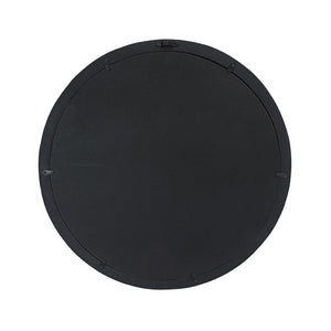 Homeroots 20" Black Round Wood Framed Accent Mirror  50% Mango Wood,25% Mdf,25% Mirror 485113