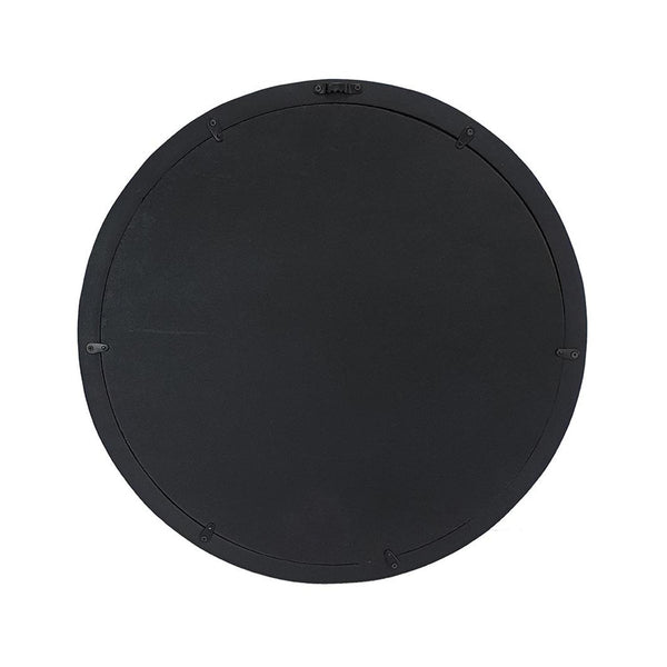 Homeroots 20" Black Round Wood Framed Accent Mirror  50% Mango Wood,25% Mdf,25% Mirror 485113