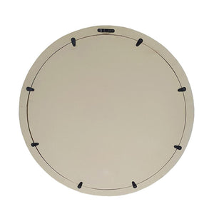 Homeroots 20" Cream Round Wood Framed Accent Mirror  50% Mango Wood,25% Mdf,25% Mirror 485115