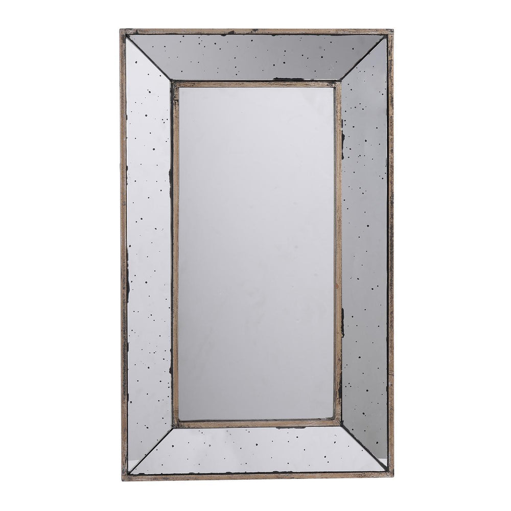 Homeroots 24" Silver Framed Antiqued Accent Mirror  Mdf 485120