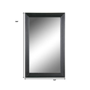 Homeroots 26" Black Beveled Lines Framed Accent Mirror  60% Mdf,40% Glass 485123