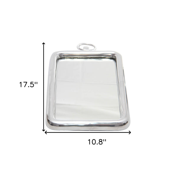 Homeroots 18" Silver Aluminum Framed Accent Mirror  Aluminum,Mirror 485129