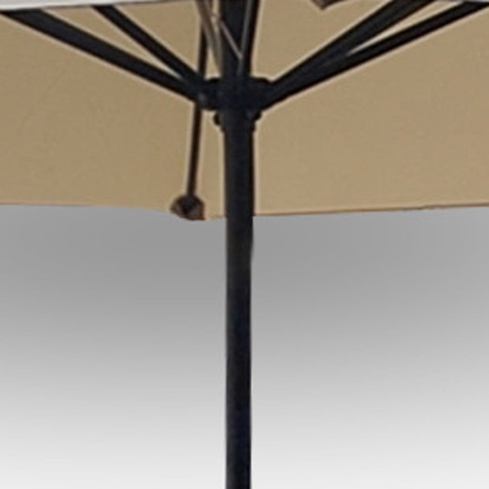 Homeroots 9' Beige Polyester Hexagonal Market Patio Umbrella  Steel,Polyester 485169