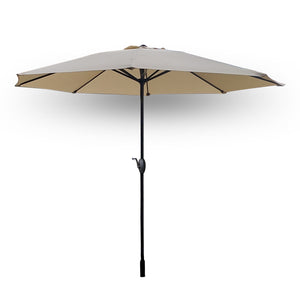 Homeroots 9' Beige Polyester Hexagonal Market Patio Umbrella  Steel,Polyester 485169
