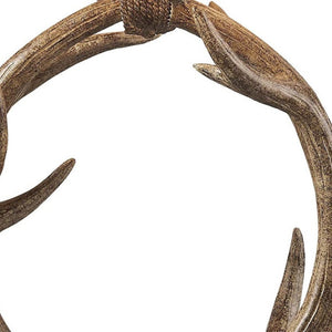 HomeRoots 27" Rustic Faux Antlers Table Lamp with White Drum Shade - Lodge-Style Lighting for Warmth & Charm 485189
