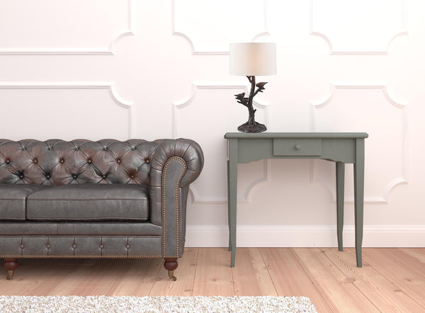 Homeroots 22" Dark Deep Red Birds In A Tree Table Lamp With White Drum Shade   485191