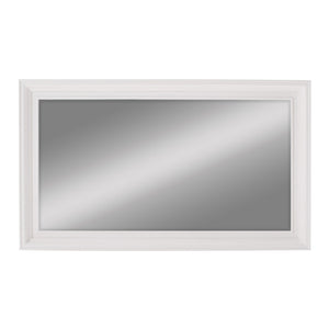 Homeroots 28" White Rectangle Wall Mounted Full Length Hanging Mirror  Wood 485196