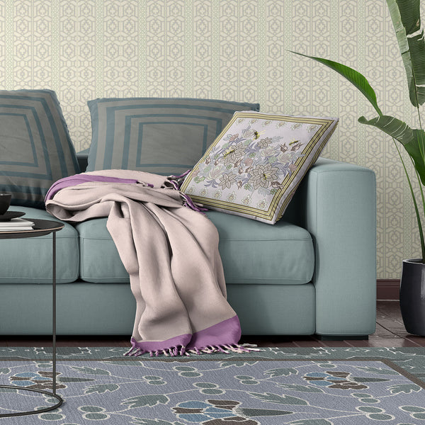 Homeroots 26x26 Purple Brown Bee Blown Seam Broadcloth Animal Print Throw Pillow   485231