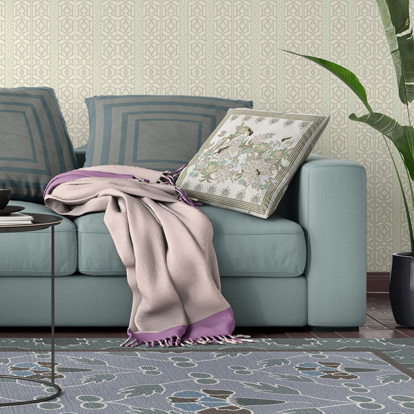 Homeroots 26x26 Beigeyellow Green Brown Bee Blown Seam Broadcloth Animal Print Throw Pillow   485241