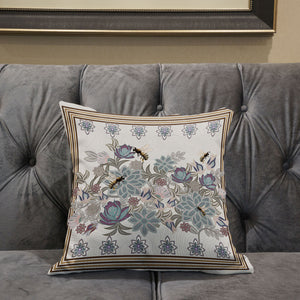 Homeroots 26x26 Pink Gray Bee Blown Seam Broadcloth Animal Print Throw Pillow   485246