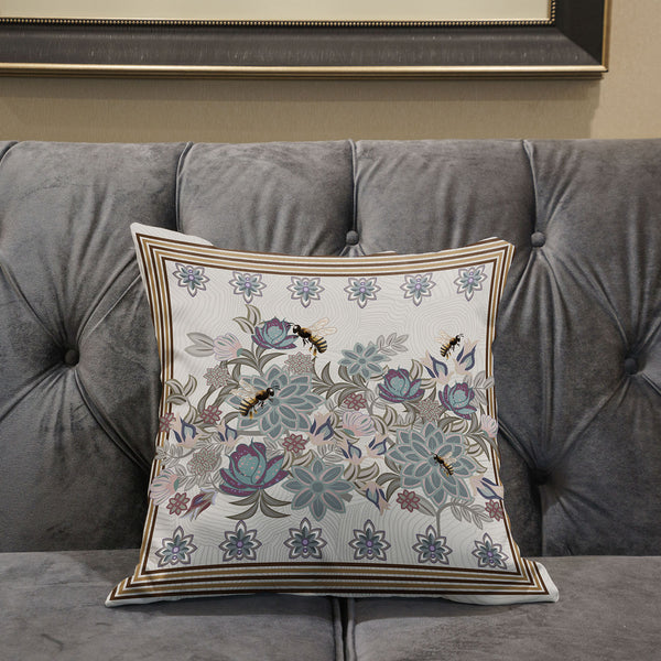 Homeroots 28x28 Pink Gray Elephant Blown Seam Broadcloth Animal Print Throw Pillow   485247