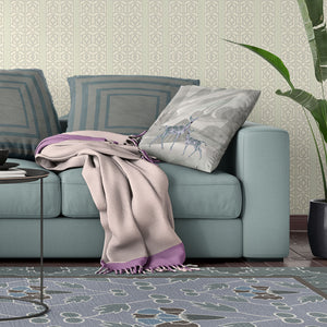 Homeroots 28x28 Gray Green Deer Blown Seam Broadcloth Animal Print Throw Pillow   485277