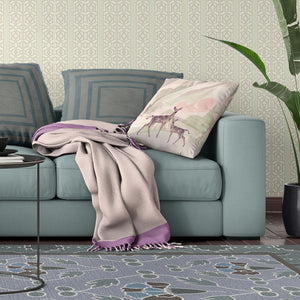 Homeroots 28x28 Black Pink Deer Blown Seam Broadcloth Animal Print Throw Pillow   485287