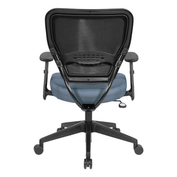 OSP Home Furnishings Silver Ion Antimicrobial Ergonomic Office Chair with Lumbar Support and Adjustable Arms Blue 5500D-R105
