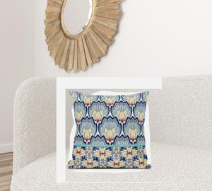 Homeroots 26x26 Yellow Gray Blown Seam Broadcloth Floral Throw Pillow   485356