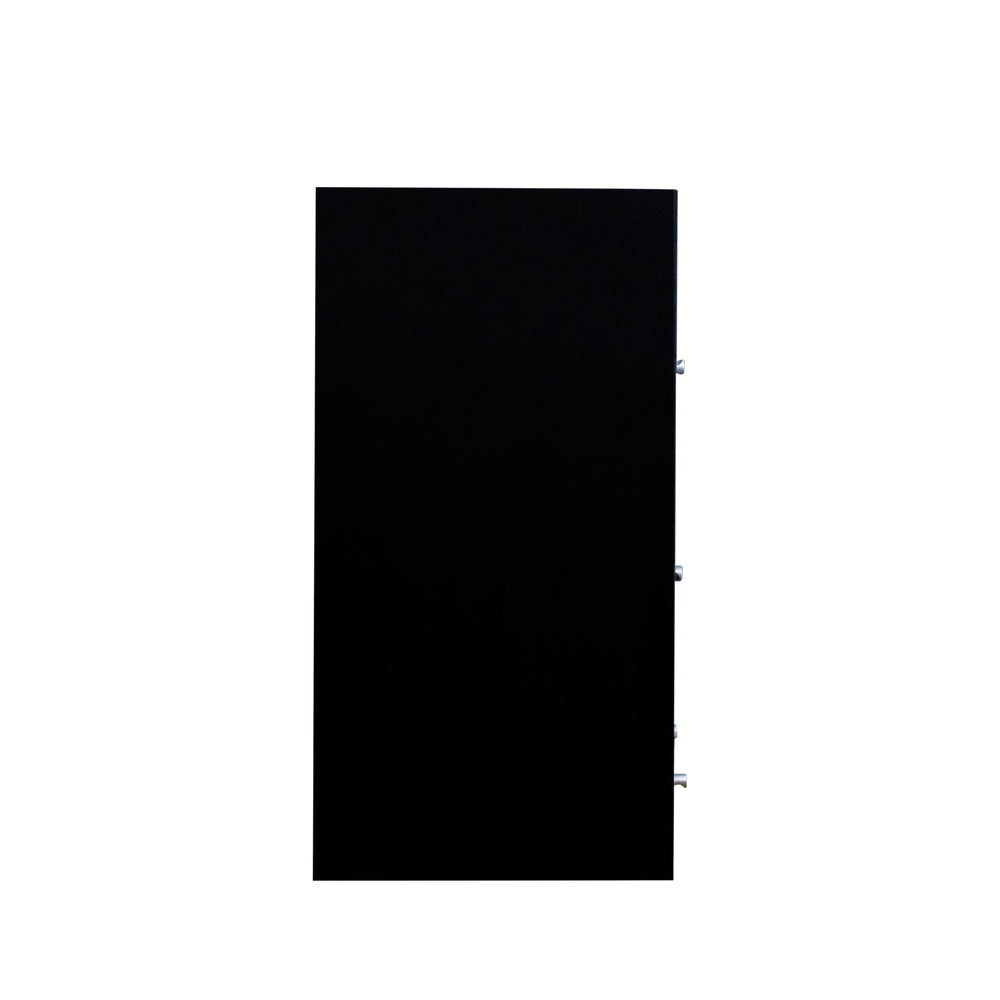 English Elm Black Glass Door Shoe Box Display Cabinet with RGB LED Lighting, Stackable Dustproof Showcase W331P235039