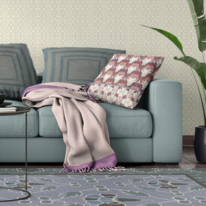 Homeroots 26x26 Red White Blown Seam Broadcloth Floral Throw Pillow   485361