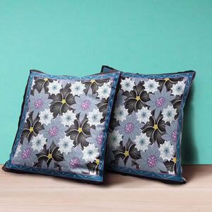 Homeroots 26x26 Gray Black Pink Blown Seam Broadcloth Floral Throw Pillow   485421