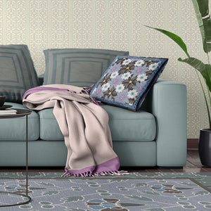 Homeroots 26x26 Gray Black Pink Blown Seam Broadcloth Floral Throw Pillow   485421