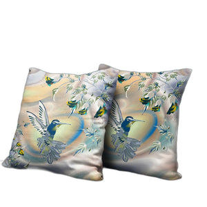 Homeroots 26x26 Yellow Orange Bird Blown Seam Broadcloth Animal Print Throw Pillow   485498