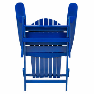 English Elm Christopher Knight Home® - Malibu Foldable Adirondack Chair - Coastal Blue Acacia Wood, Rustic Design With Comfort & Style N770P241668C