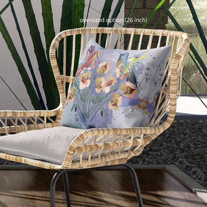 Homeroots 26x26 Mutedmint Yellow Blue Bird Blown Seam Broadcloth Animal Print Throw Pillow   485520