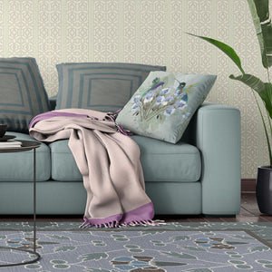 Homeroots 26x26 Green Blue Bird Blown Seam Broadcloth Animal Print Throw Pillow   485532