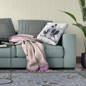 Homeroots 28x28 Black White Bird Blown Seam Broadcloth Animal Print Throw Pillow   485558