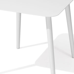 Homeroots 16" White Square Metal Outdoor Side Table  Aluminum 485599