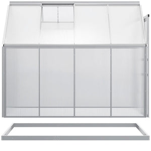 English Elm 6.2'x8.3'x6.6' Walk-in Aluminum Polycarbonate Greenhouse with Vent and Rain Gutters T3971S00041