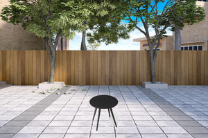 Homeroots 16" Gray Rounded Metal Outdoor Side Table  Aluminum 485600