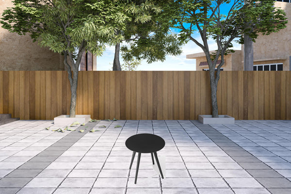 Homeroots 16" Gray Rounded Metal Outdoor Side Table  Aluminum 485600