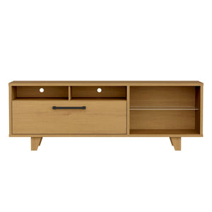 HomeRoots 71" Brown Open Shelving TV Stand - Stylish Rustic Furniture for Media, Décor & Cable Management Solutions 485609