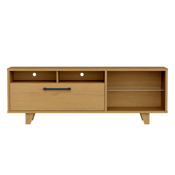 HomeRoots 71" Brown Open Shelving TV Stand - Stylish Rustic Furniture for Media, Décor & Cable Management Solutions 485609