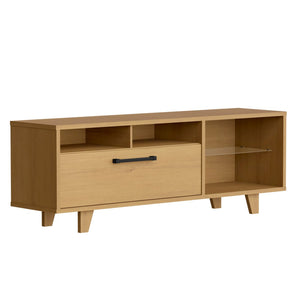 HomeRoots 71" Brown Open Shelving TV Stand - Stylish Rustic Furniture for Media, Décor & Cable Management Solutions 485609