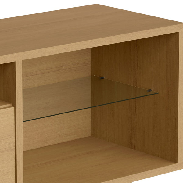 HomeRoots 71" Brown Open Shelving TV Stand - Stylish Rustic Furniture for Media, Décor & Cable Management Solutions 485609
