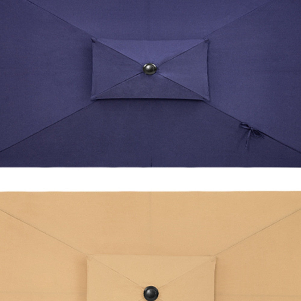 Homeroots 10' Tan Polyester Rectangular Tilt Market Patio Umbrella  Aluminum 485613