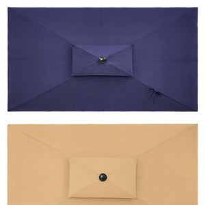 Homeroots 10' Tan Polyester Rectangular Tilt Market Patio Umbrella  Aluminum 485613