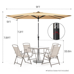Homeroots 9' Tan Polyester Rectangular Tilt Market Patio Umbrella  Aluminum 485615