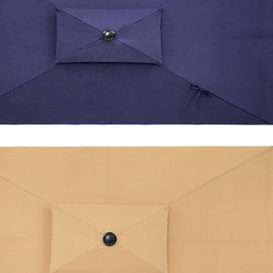 Homeroots 9' Tan Polyester Rectangular Tilt Market Patio Umbrella  Aluminum 485617