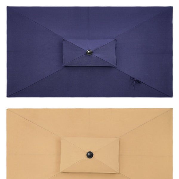 Homeroots 9' Tan Polyester Rectangular Tilt Market Patio Umbrella  Aluminum 485617