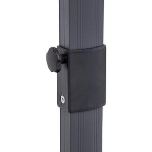 Homeroots 10' Navy Blue Polyester Round Tilt Cantilever Patio Umbrella With Stand  Aluminum 485620